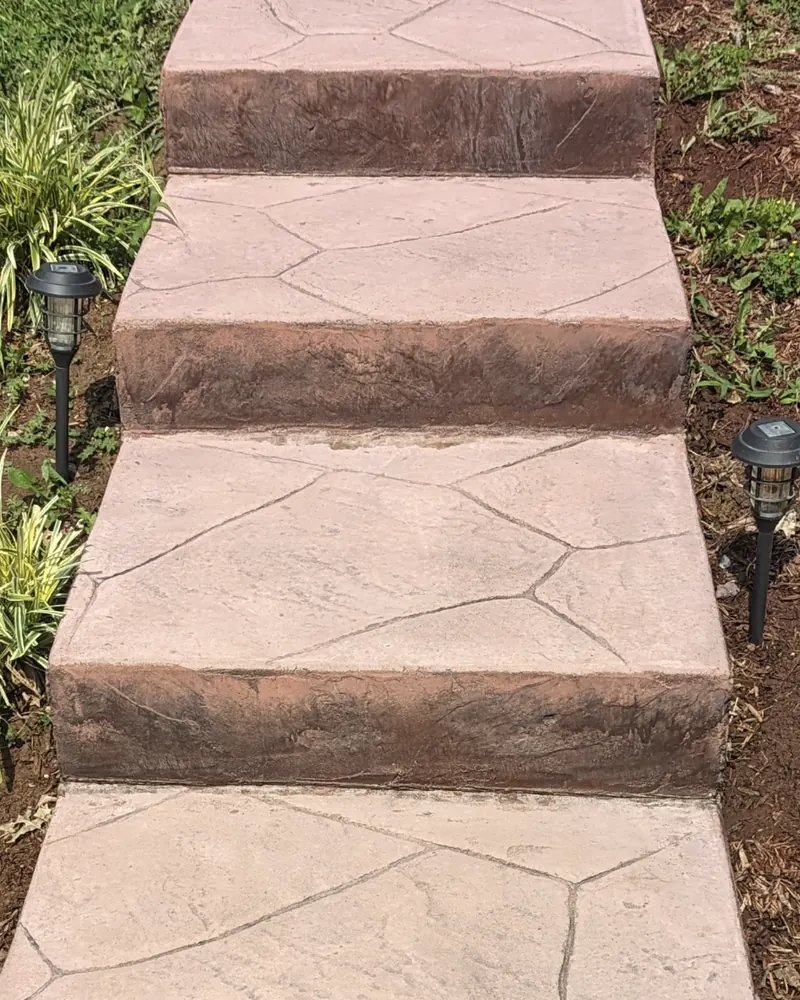 Before: stamped concrete steps